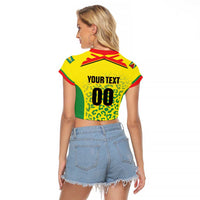 Custom Football Guyana Raglan Cropped T Shirt Golden Jaguars