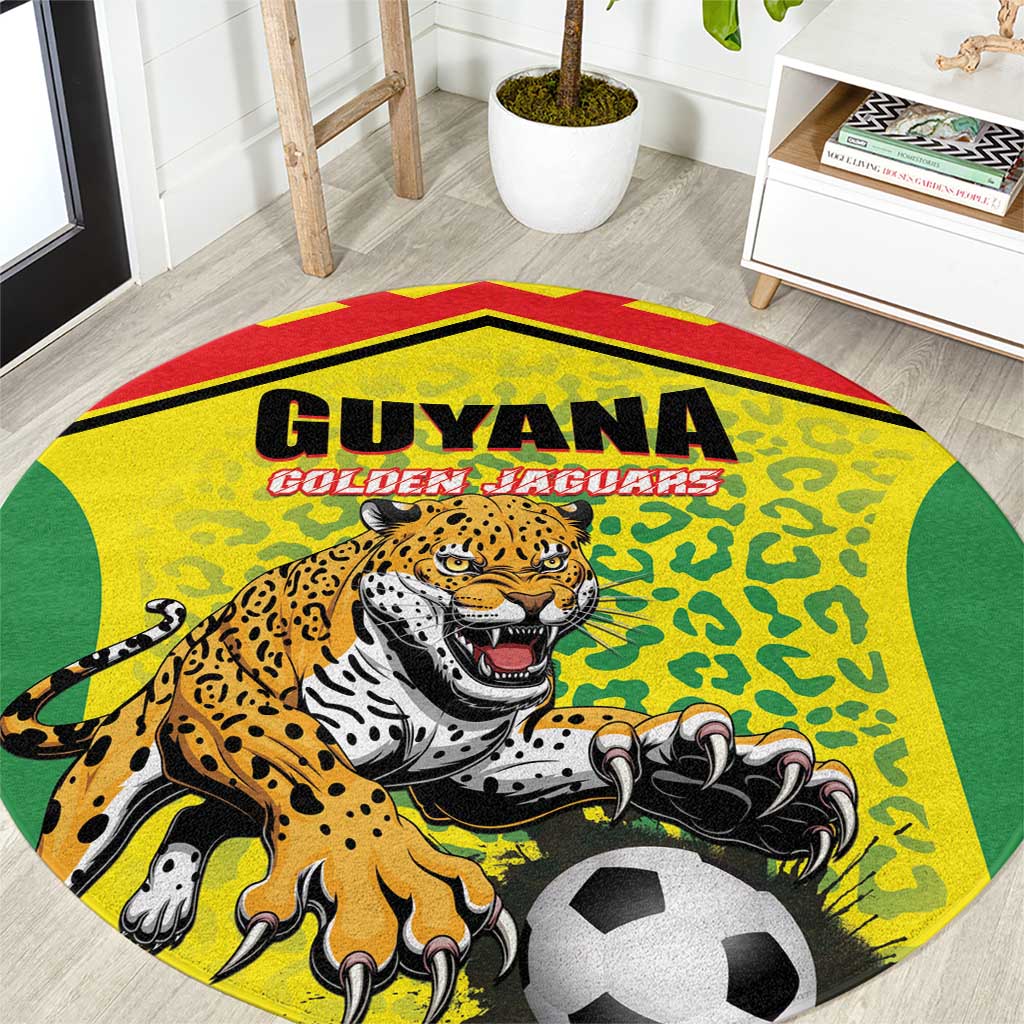 Football Guyana Round Carpet Golden Jaguars