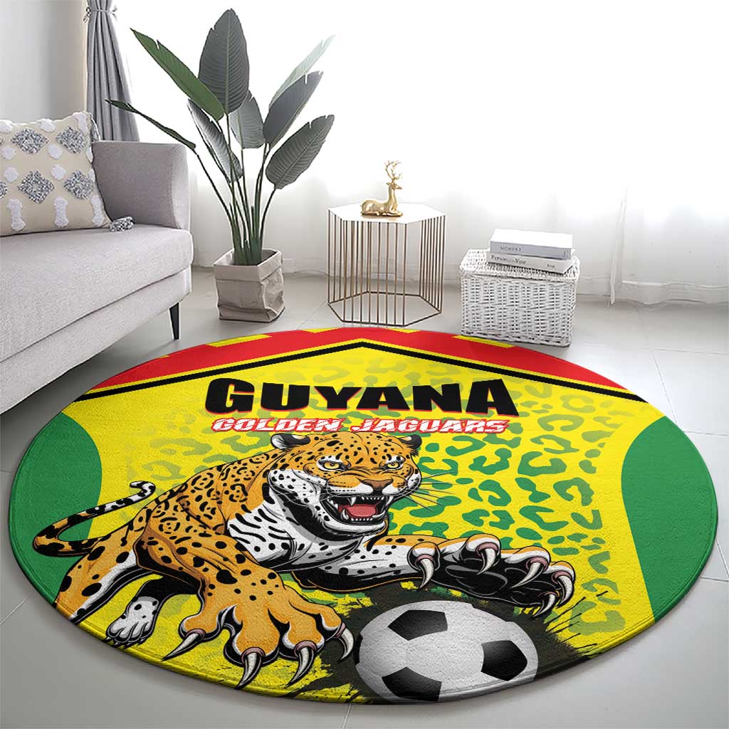 Football Guyana Round Carpet Golden Jaguars