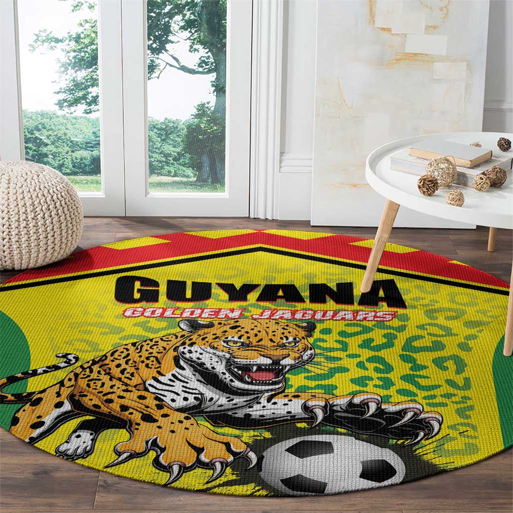 Football Guyana Round Carpet Golden Jaguars