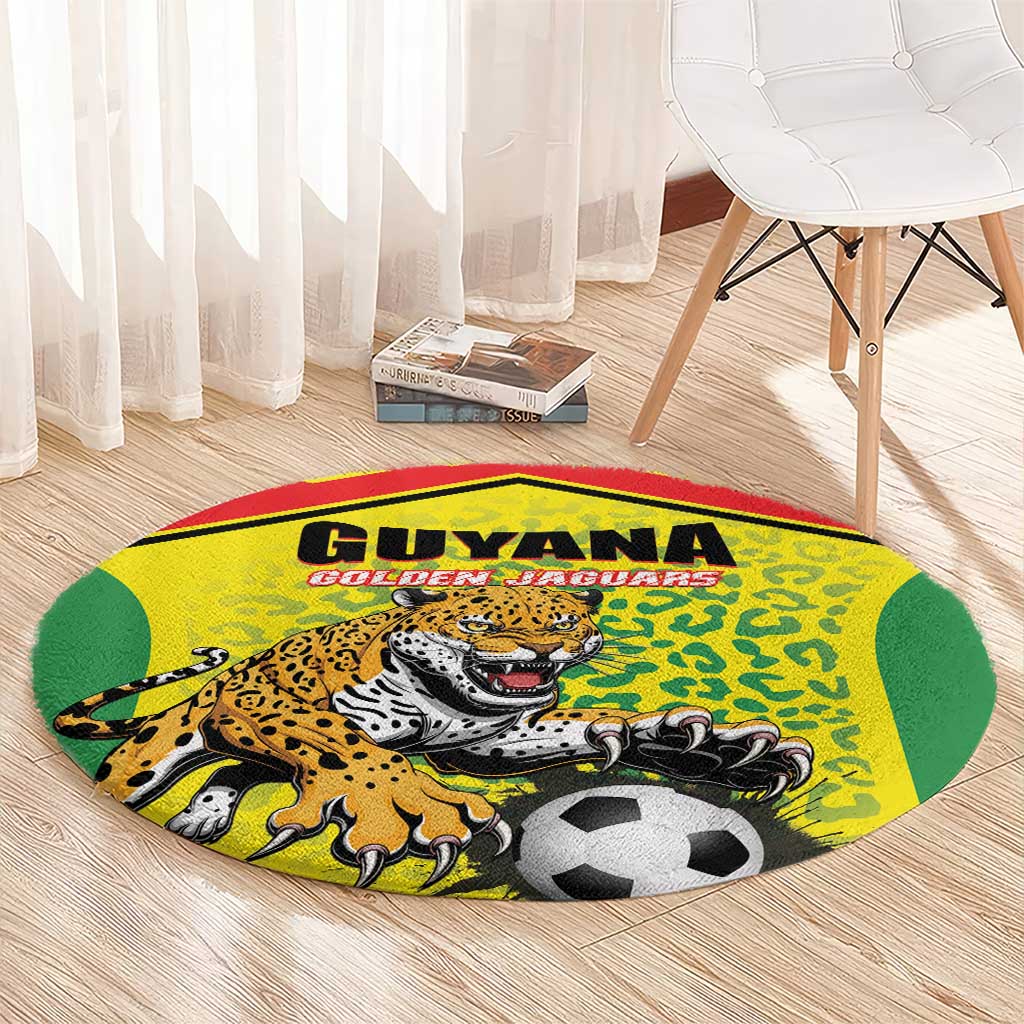 Football Guyana Round Carpet Golden Jaguars