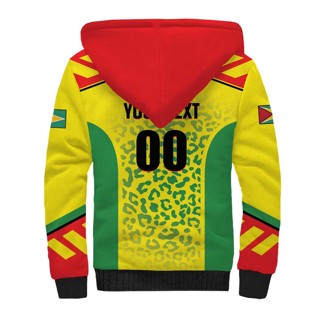 Custom Football Guyana Sherpa Hoodie Golden Jaguars