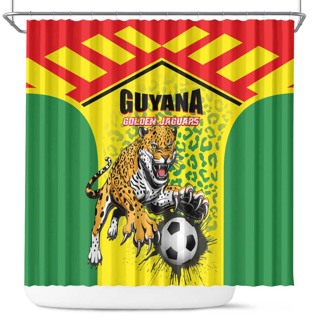 Football Guyana Shower Curtain Golden Jaguars