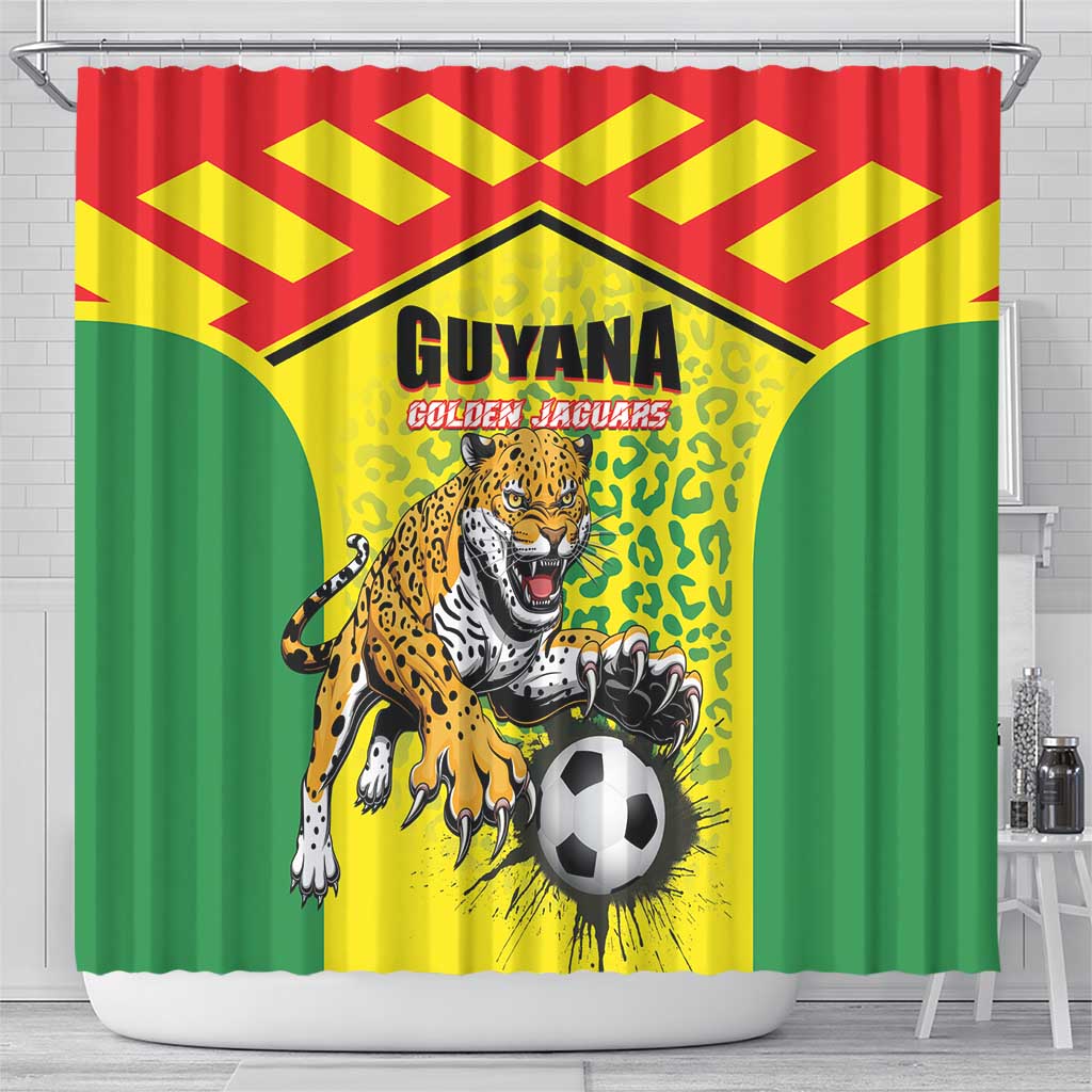 Football Guyana Shower Curtain Golden Jaguars