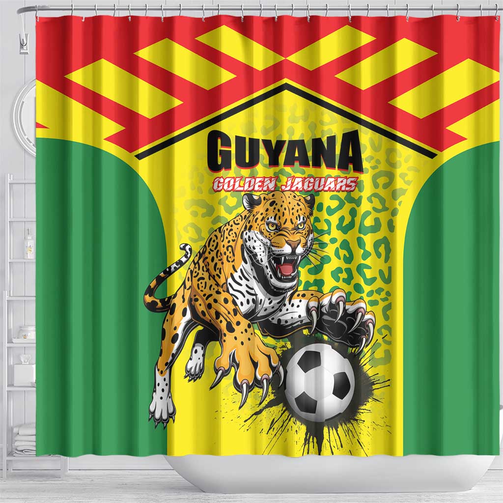 Football Guyana Shower Curtain Golden Jaguars