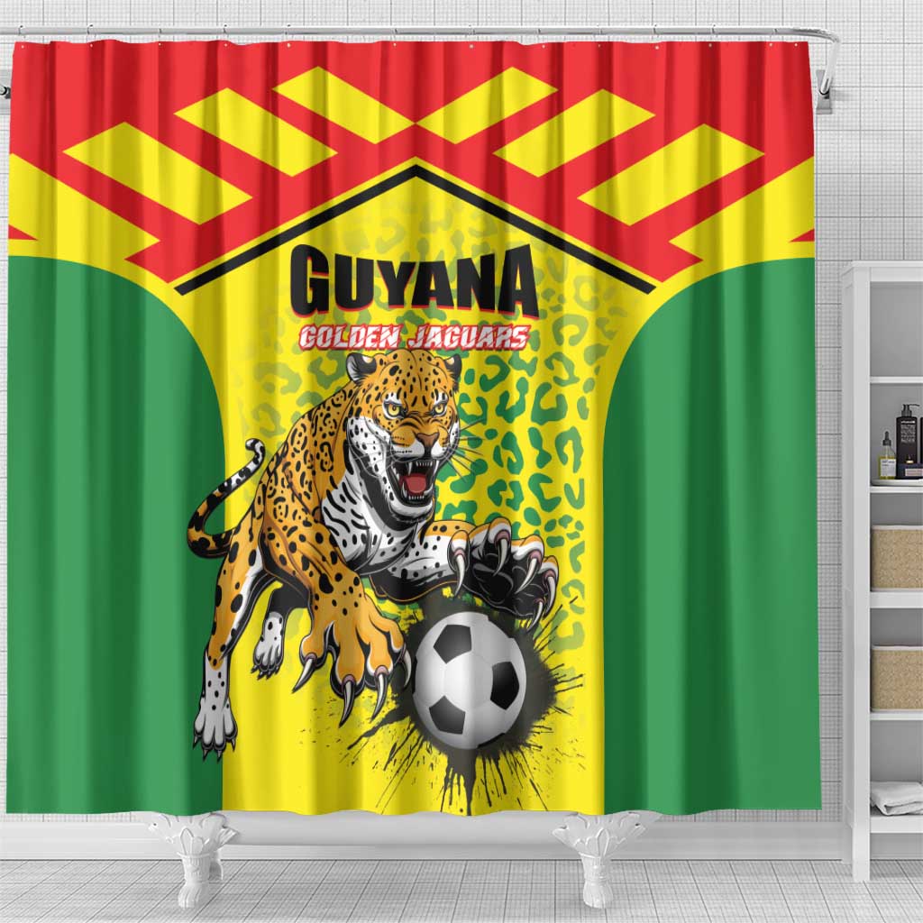 Football Guyana Shower Curtain Golden Jaguars