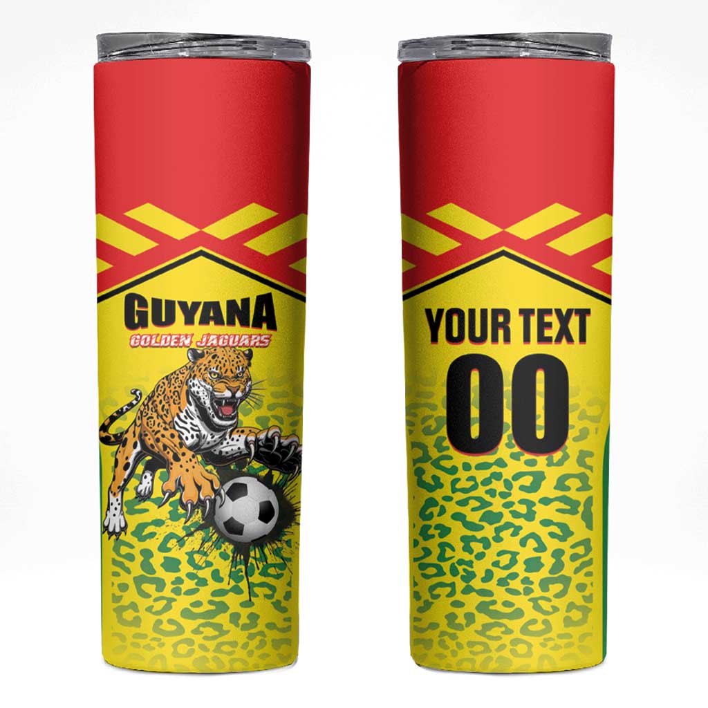 Custom Football Guyana Skinny Tumbler Golden Jaguars