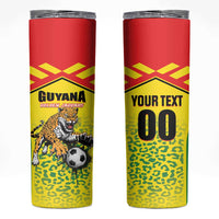 Custom Football Guyana Skinny Tumbler Golden Jaguars