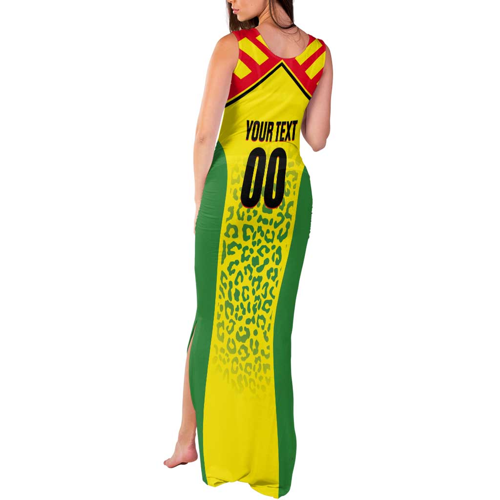 Custom Football Guyana Tank Maxi Dress Golden Jaguars