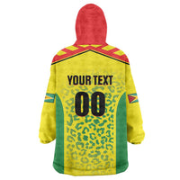 Custom Football Guyana Wearable Blanket Hoodie Golden Jaguars