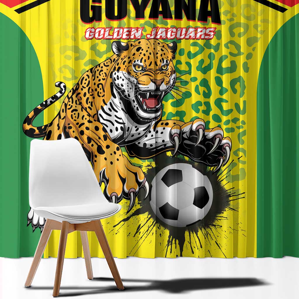 Football Guyana Window Curtain Golden Jaguars