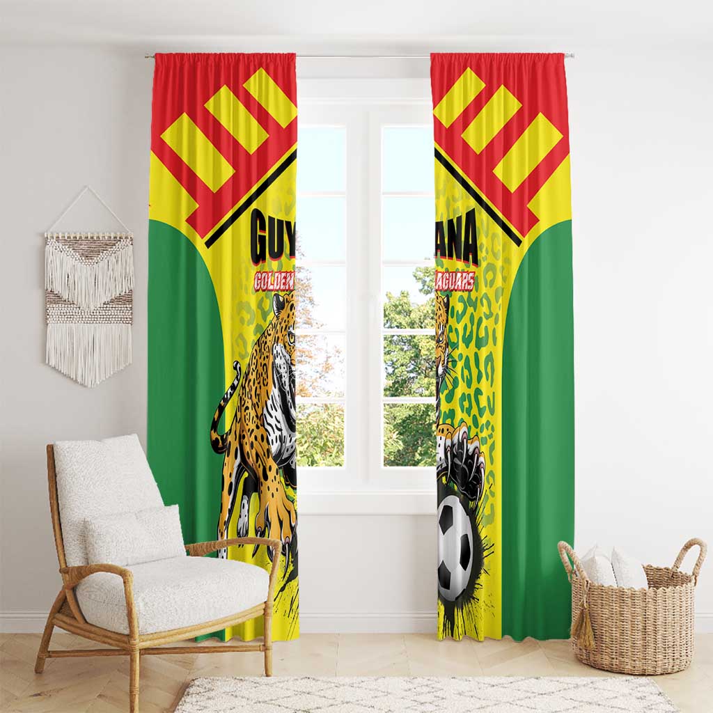 Football Guyana Window Curtain Golden Jaguars