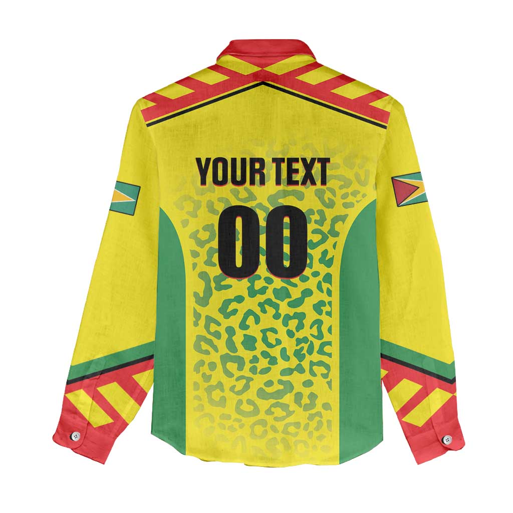 Custom Football Guyana Women Casual Shirt Golden Jaguars