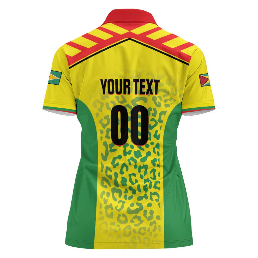 Custom Football Guyana Women Polo Shirt Golden Jaguars