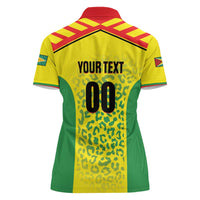 Custom Football Guyana Women Polo Shirt Golden Jaguars