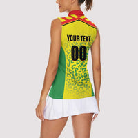 Custom Football Guyana Women Sleeveless Polo Shirt Golden Jaguars