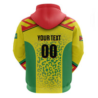 Custom Football Guyana Zip Hoodie Golden Jaguars
