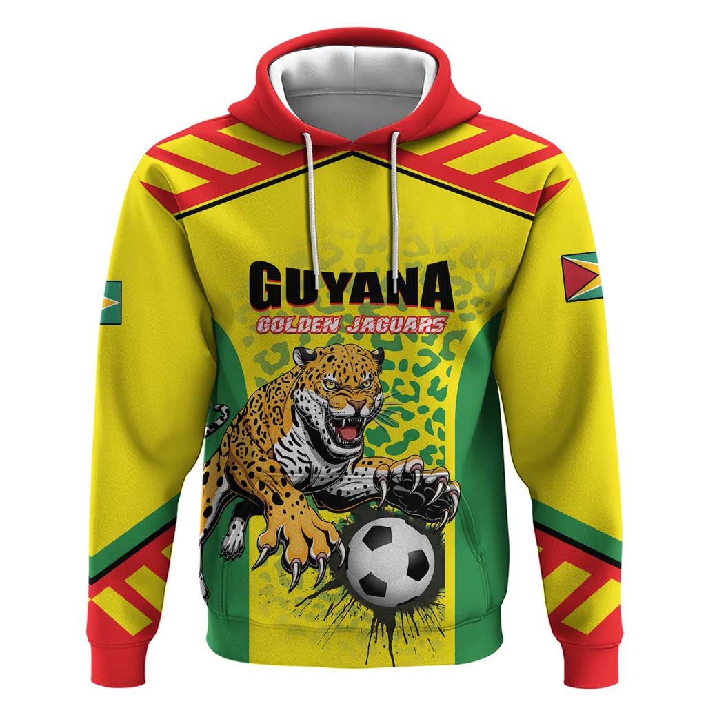 Custom Football Guyana Zip Hoodie Golden Jaguars