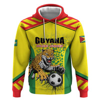 Custom Football Guyana Zip Hoodie Golden Jaguars