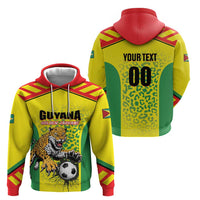 Custom Football Guyana Zip Hoodie Golden Jaguars