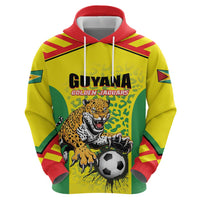 Custom Football Guyana Zip Hoodie Golden Jaguars