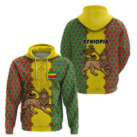 Ethiopia Hoodie Ethiopian Lion Of Judah With African Pattern - Wonder Print Shop