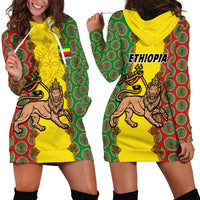 Ethiopia Hoodie Dress Ethiopian Lion Of Judah With African Pattern - Wonder Print Shop