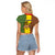 Ethiopia Raglan Cropped T Shirt Ethiopian Lion Of Judah With African Pattern - Wonder Print Shop