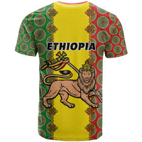 Ethiopia T Shirt Ethiopian Lion Of Judah With African Pattern - Wonder Print Shop