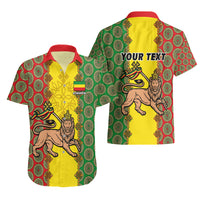 Personalised Ethiopia Hawaiian Shirt Ethiopian Lion Of Judah With African Pattern - Wonder Print Shop