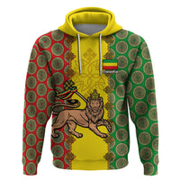 Personalised Ethiopia Hoodie Ethiopian Lion Of Judah With African Pattern - Wonder Print Shop