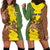 Personalised Ethiopia Hoodie Dress Ethiopian Lion Of Judah With African Pattern - Wonder Print Shop
