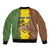 Personalised Ethiopia Sleeve Zip Bomber Jacket Ethiopian Lion Of Judah With African Pattern - Wonder Print Shop