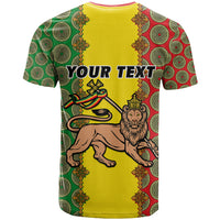 Personalised Ethiopia T Shirt Ethiopian Lion Of Judah With African Pattern - Wonder Print Shop