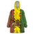 Personalised Ethiopia Wearable Blanket Hoodie Ethiopian Lion Of Judah With African Pattern - Wonder Print Shop