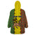 Personalised Ethiopia Wearable Blanket Hoodie Ethiopian Lion Of Judah With African Pattern - Wonder Print Shop