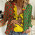 Personalised Ethiopia Women Casual Shirt Ethiopian Lion Of Judah With African Pattern - Wonder Print Shop