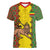 Personalised Ethiopia Women V Neck T Shirt Ethiopian Lion Of Judah With African Pattern - Wonder Print Shop