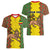 Personalised Ethiopia Women V Neck T Shirt Ethiopian Lion Of Judah With African Pattern - Wonder Print Shop