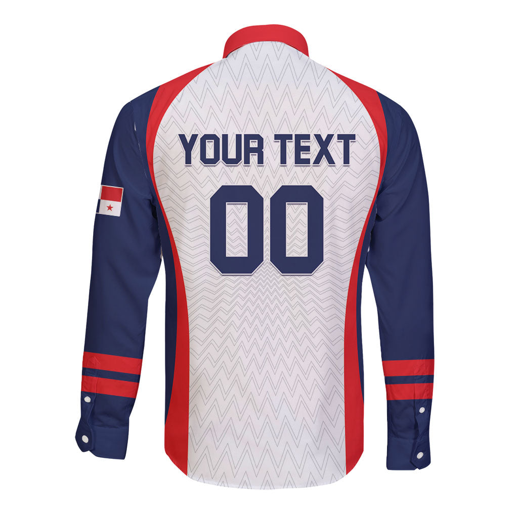Custom Panama 2026 World Football Long Sleeve Button Shirt Los Canaleros Go