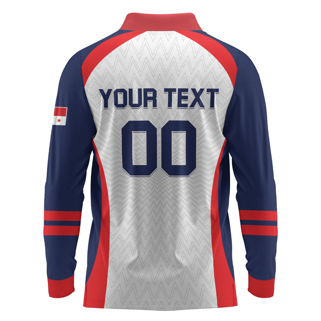 Custom Panama 2026 World Football Long Sleeve Polo Shirt Los Canaleros Go