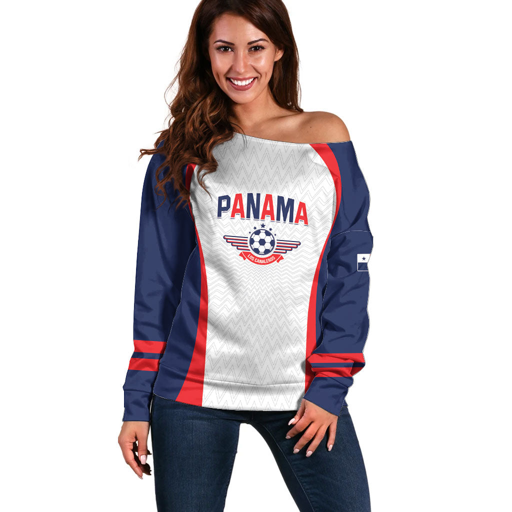 Custom Panama 2026 World Football Off Shoulder Sweater Los Canaleros Go