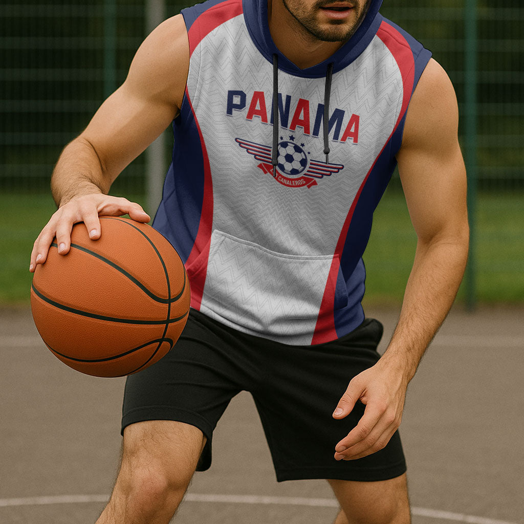 Custom Panama 2026 World Football Sleeveless Hoodie Los Canaleros Go