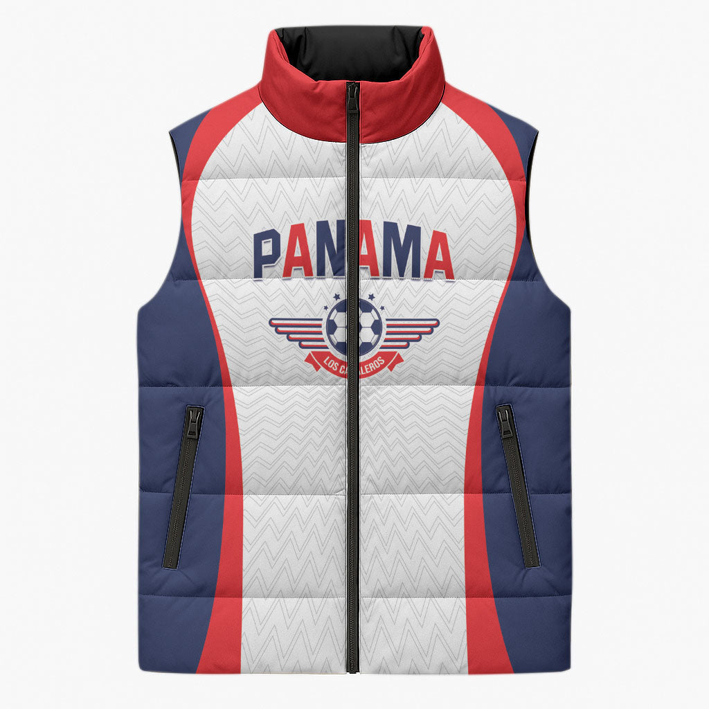 Custom Panama 2026 World Football Sleeveless Puffer Jacket Los Canaleros Go