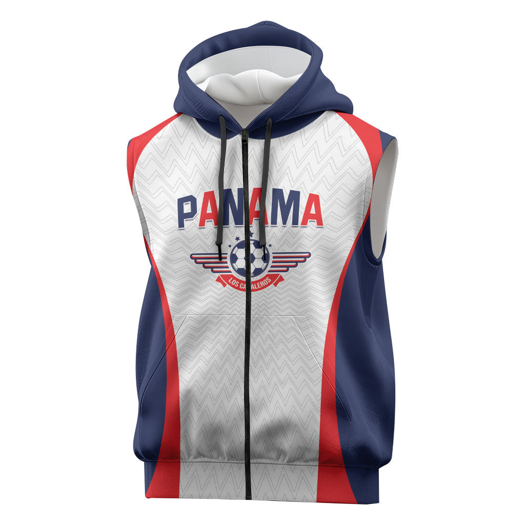 Custom Panama 2026 World Football Sleeveless Zip Hoodie Los Canaleros Go