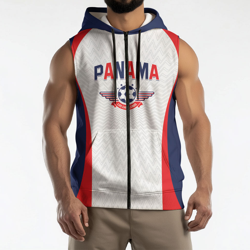 Custom Panama 2026 World Football Sleeveless Zip Hoodie Los Canaleros Go