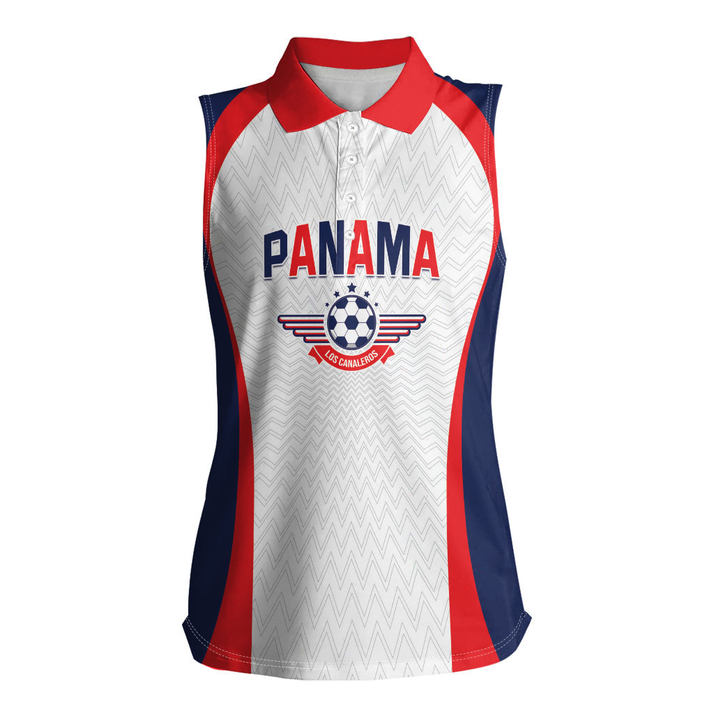 Custom Panama 2026 World Football Women Sleeveless Polo Shirt Los Canaleros Go