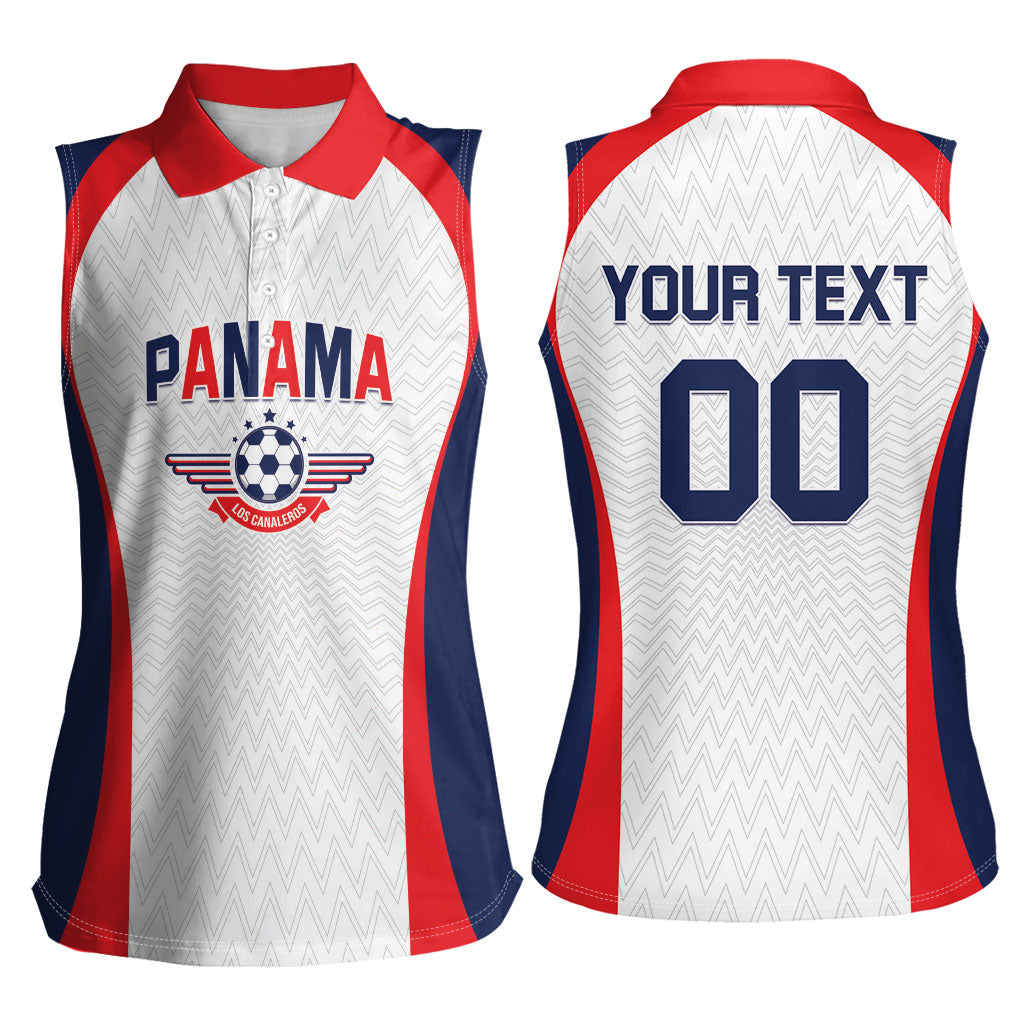 Custom Panama 2026 World Football Women Sleeveless Polo Shirt Los Canaleros Go