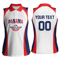 Custom Panama 2026 World Football Women Sleeveless Polo Shirt Los Canaleros Go