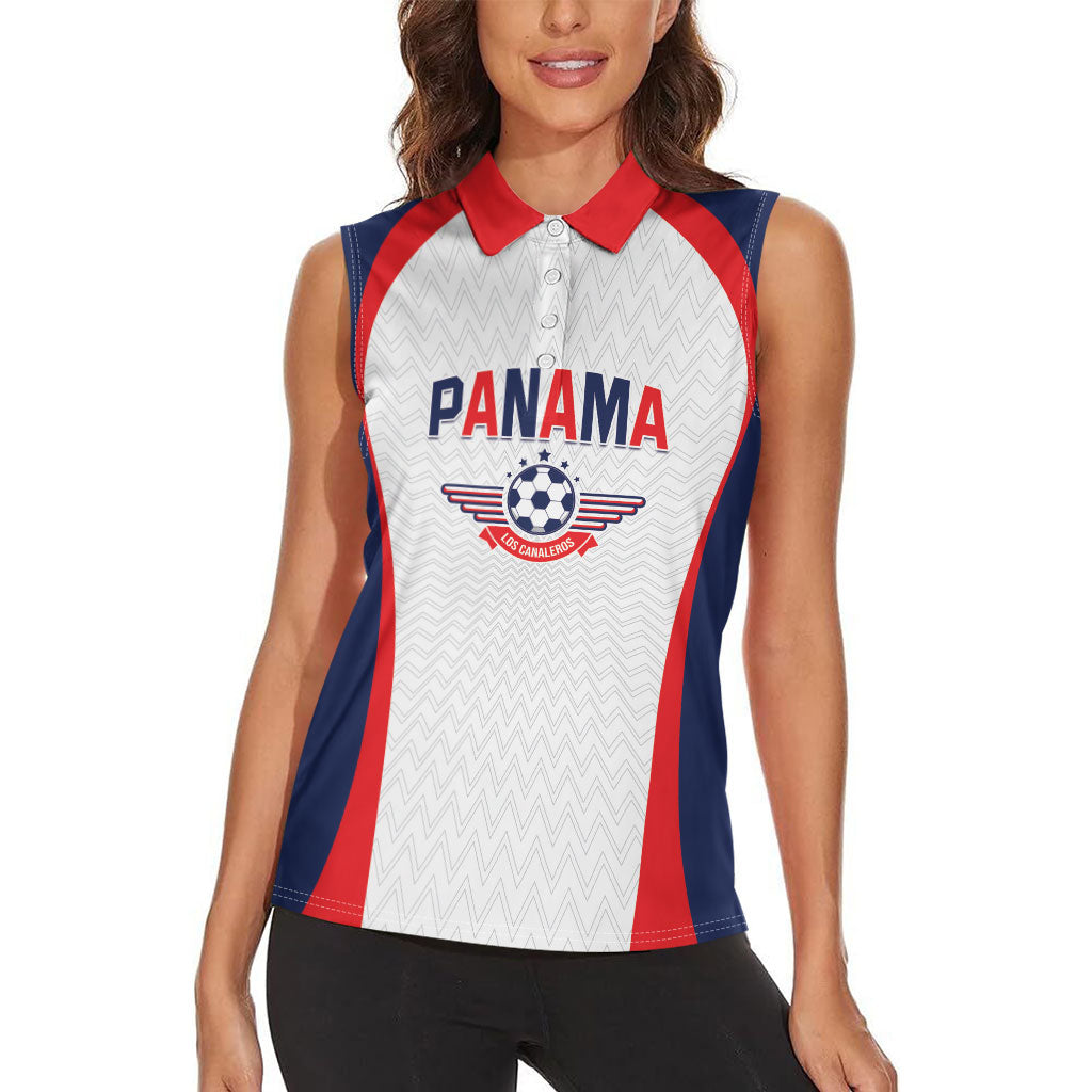 Custom Panama 2026 World Football Women Sleeveless Polo Shirt Los Canaleros Go